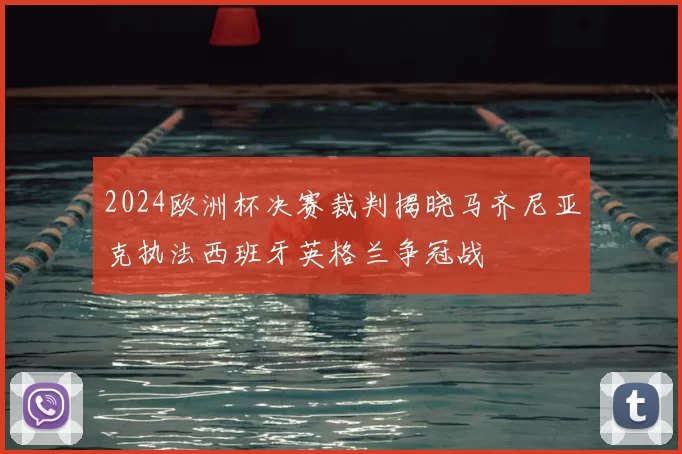 2024欧洲杯决赛裁判揭晓马齐尼亚克执法西班牙英格兰争冠战